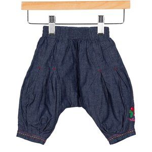 CATIMINI: Girls' Embroidered Chambray Pants Size: 3M